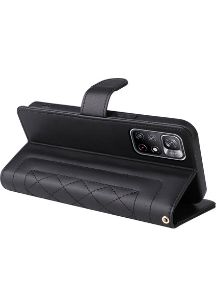 Xiaomi Poco M4 Pro 5g Için El Kayışı ve Kart Yuvalı Premium Deri Cüzdan Kılıf-Siyah (Yurt Dışından) modelleri