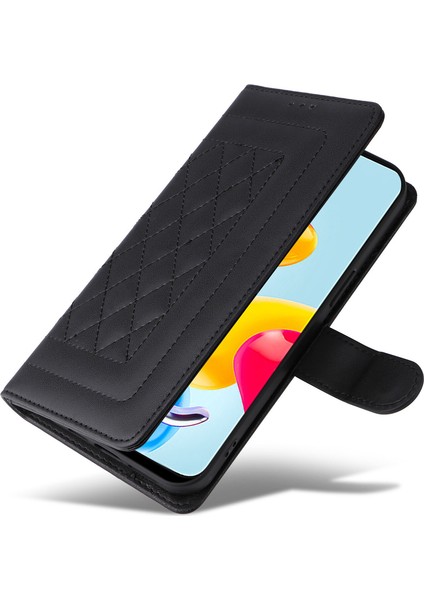 Xiaomi Poco M4 Pro 5g Için El Kayışı ve Kart Yuvalı Premium Deri Cüzdan Kılıf-Siyah (Yurt Dışından) fırsatları