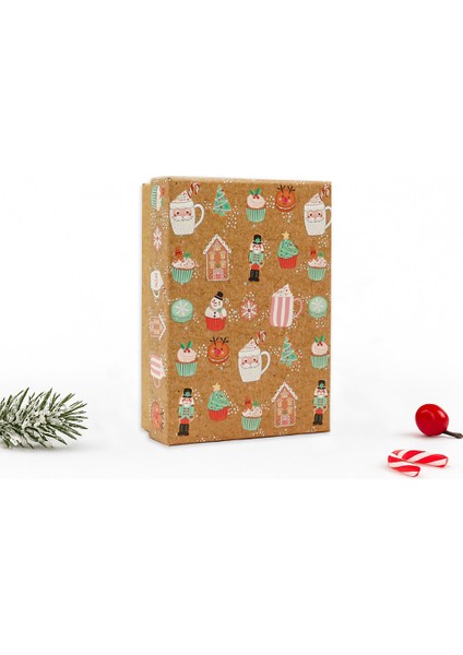 11×16×5,5 cm Premium Hediye Kutusu – Yılbaşı Temalı Özel Tasarım Model 1 No2