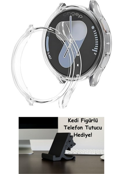 Samsung Uyumlu Galaxy Watch 7 44MM Için Kılıf Yumuşak Tpu Ekran Koruyuculu Dokunmatiği Etkilemeyen Saatin Çevresini Tam Kavrayan Darbelere Karşı Silikon Koruyucu (Şeffaf, Galaxy Watch 7 44MM)