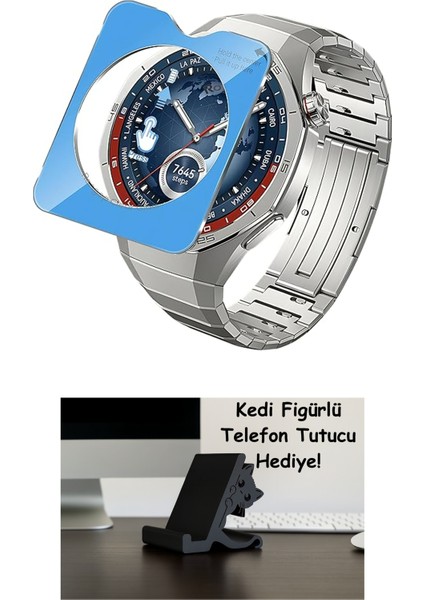Huawei Watch Gt5 Pro 46MM Için Kolay Uygulama Aparatlı Ekran Koruyucu 9h Sertliğinde Çizilmeye Karşı Koruyan Dokunma Hassasiyetini ve Görüntü Kalitesini Etkilemeyen Cam Filmi