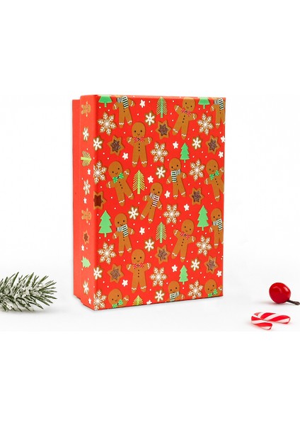 23×32×9 cm Premium Yılbaşı Hediye Kutusu – Kalın Karton Dayanıklı Model 1 No:8