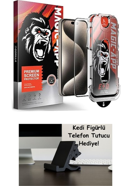 X-Gorilla iPhone 11 / Xr Uyumlu Tam Kaplayan Tozsuz Uygulama 9h Ekran Koruyucu Kırılmaz Temperli Cam Şeffaf / Hayalet Seçenekleri