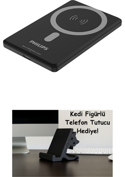 DLP9702C Magsafe Ile Uyumlu Powerbank, 5000MAH, Kablosuz Hızlı Şarj, 15W, Li-Po Batarya, Korumalı Şarj, Güçlü Mıknatıs, Type-C, 120GR, (Siyah)