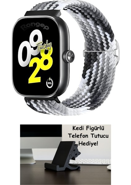 Xiaomi Redmi Watch 5/4/mi Band 9 Pro/8 Pro ile Uyumlu Elastik Örgü Kordon Terleme Yapmayan Nefes Alabilir Hafif Yapılı Bilek Ölçüsüne Göre Ayarlanabilen Paslanmaz Tokalı Kayış