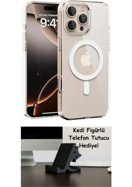 Uruchı Apple iPhone 13 Pro Max Için Magsafe ile Uyumlu Kılıf, Manyetik Şeffaf Kılıf, Sararma Karşıtı Koruyucu, Darbeye Dayanıklı Şeffaf Kristal Kapak