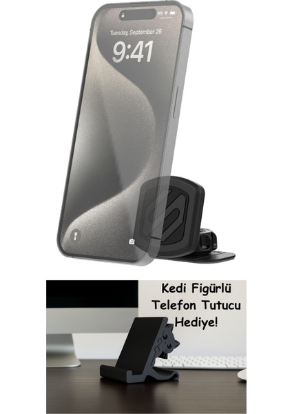 Magdmb Magicmount 360 Derece Ayarlanabilir Kafalı Araç Için Manyetik Telefon Tutucu