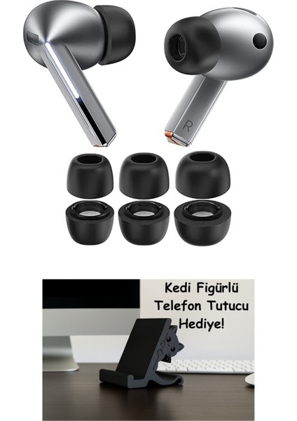 Samsung Galaxy Buds 3 Pro Için Yedek Kulaklık Uçları 3 Çift S/m/l Boyutlarında Gürültü Yalıtımı Sağlayan Kulağa Oturan Şarj Kutusuna Uygun Yumuşak Silikonlu Buds 3 Pro Kulaklık Uç Seti (Siyah)
