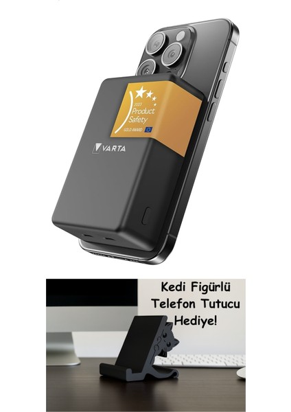 Power Bank 10.000MAH, Powerbank Magnetico, Mag Pro Power On Demand, Caricabatterie Portatile Con USB C, Compatibile Con Magsafe E Qi Standard (Per Compatibilità Con iPhone E Android), Grigio