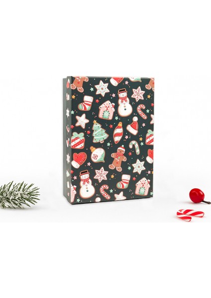 15×21×6 cm Premium Hediye Kutusu – Yılbaşı Temalı Özel Tasarım Model 1 No4