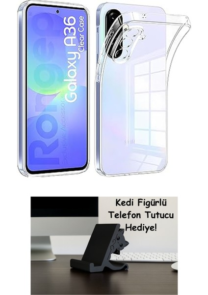 Samsung Galaxy A36 Için Şeffaf Telefon Kılıfı Kamera Yükseltili Esnek ve Hafif Tasarımlı Galaxy A36 Kılıfı Darbelere ve Çizilmeye Karşı Dayanıklı Telefonu Tam Kaplayan Koruyucu A36 Kılıf