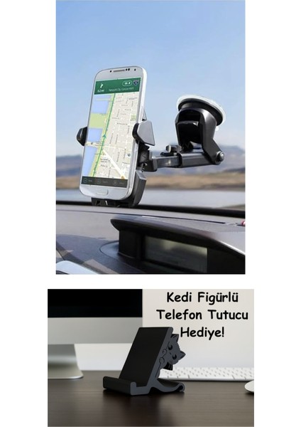 Uzayabilen Vantuzlu Cep Araç Telefon Tutucu Oto Araba Içi Telefon Tutacağı 360