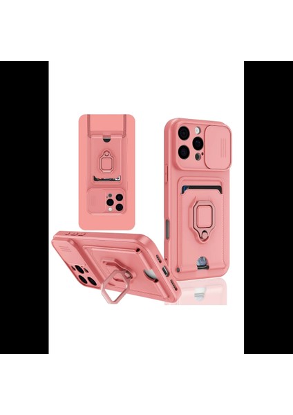 iPhone 16 Pro Kılıf Zuma Kartvizitli Yüzüklü Silikon