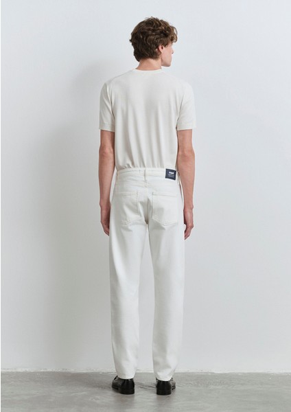 London Classic Denim Kırık Beyaz Jean Pantolon 0010172-89657