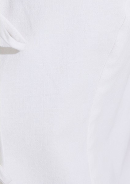 Ekru Keten Bluz 1211103-70057