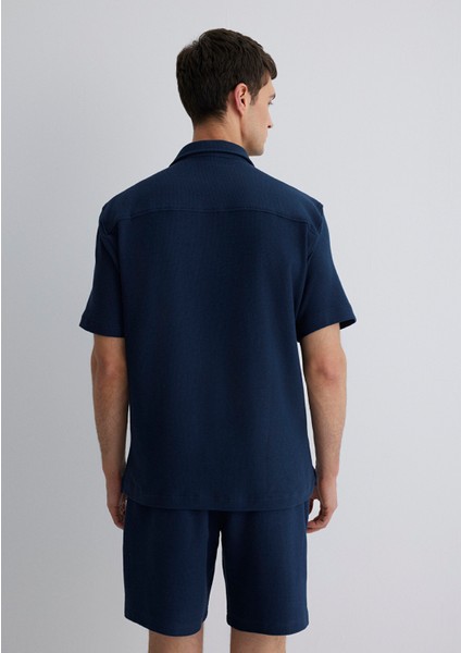 Kısa Kollu Lacivert Gömlek 0211530-70492
