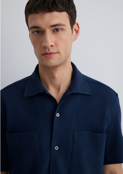 Kısa Kollu Lacivert Gömlek 0211530-70492