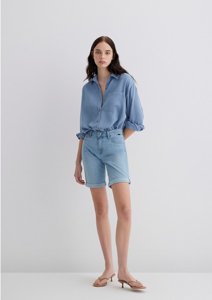 Alexis Gold Klasik Açık Mavi Jean Şort 1441589731