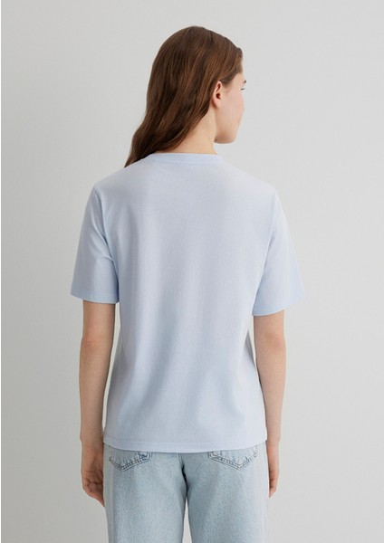 Baskılı Mavi Tişört 1613182-89201