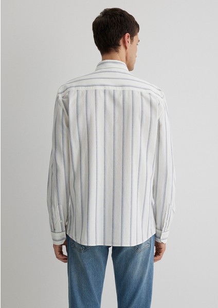 Çizgili Beyaz Gömlek 0211546-87737