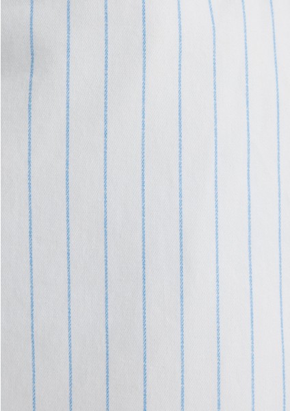 Mavi Çizgili Beyaz Şort 0410261-85440