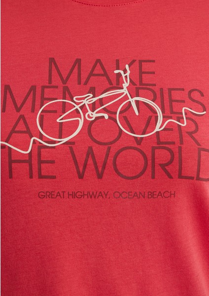 Bisiklet Baskılı Kırmızı Tişört 1613190-71083