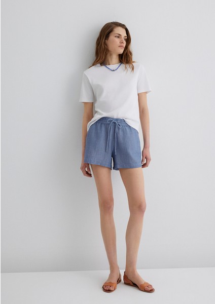 Dokulu Mavi Şort 1410132-89861