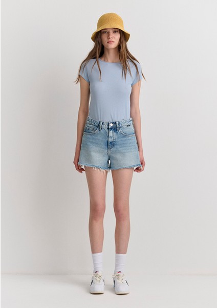 Cherry 90LAR Vintage Açık Mavi Jean Şort 1410022-89733