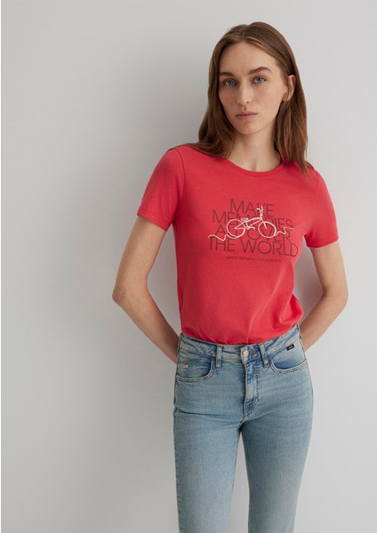 Bisiklet Baskılı Kırmızı Tişört 1613190-71083