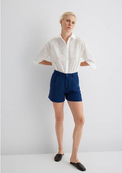 Tencel Tm Liyosel Mavi Şort 1410201-80195