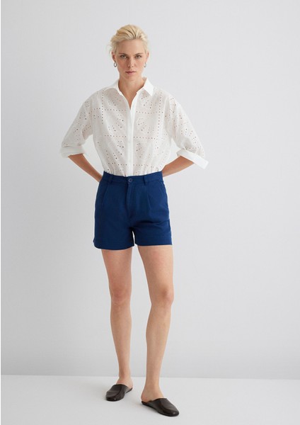 Tencel Tm Liyosel Mavi Şort 1410201-80195