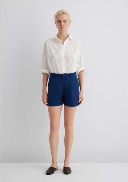 Tencel Tm Liyosel Mavi Şort 1410201-80195