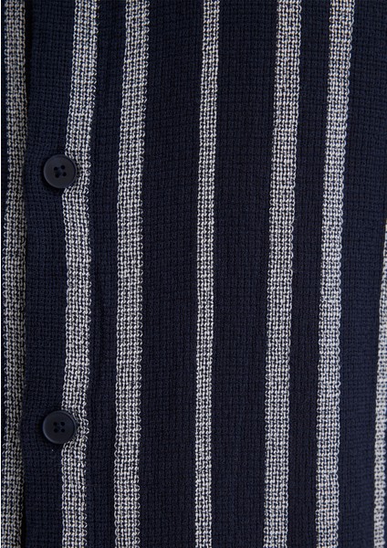 Çizgili Lacivert Gömlek 0211541-70490