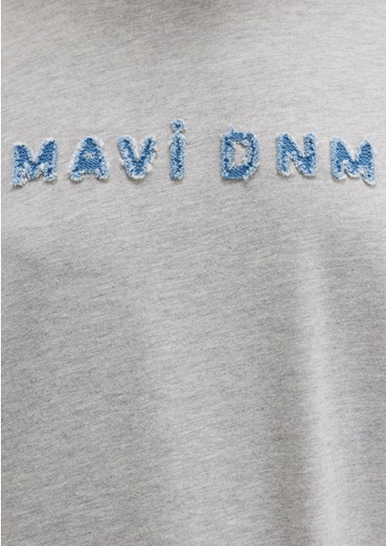 Mavi Baskılı Gri Tişört 1613146-83096