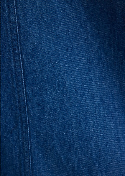 Keten Karışımlı Indigo Elbise 1310668-82052