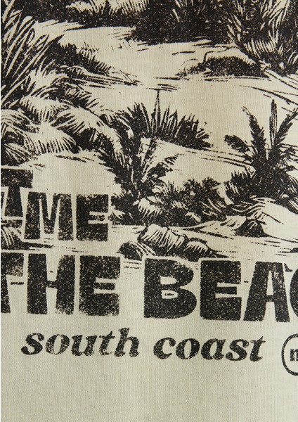 Palmiye Baskılı Sarı Tişört 1613179-71310