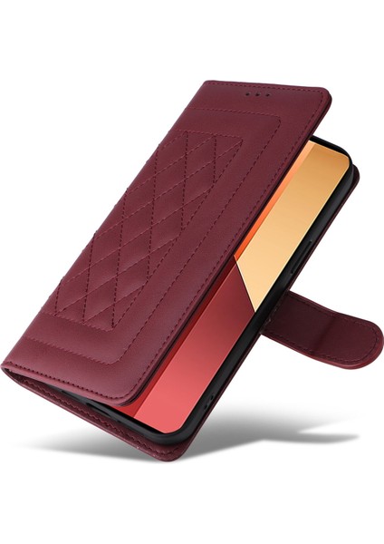 Xiaomi Redmi Note 13 Pro 4g Için El Kayışı ve Kart Yuvalı Premium Deri Cüzdan Kılıf-Kırmızı (Yurt Dışından) fırsatları