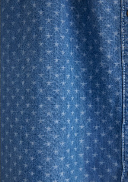 Raven Akdeniz Yıldız Baskılı Indigo Mavisi Jean Elbise 1310660-89760