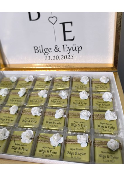 24’lü Süslemeli Madlen Çikolata – Söz, Nişan, Nikah ve Kız Isteme Özel Gün Hediyelik Çikolata fiyatları