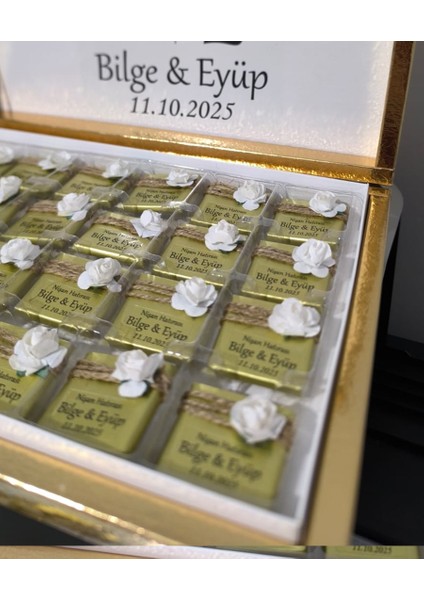 24’lü Süslemeli Madlen Çikolata – Söz, Nişan, Nikah ve Kız Isteme Özel Gün Hediyelik Çikolata modelleri