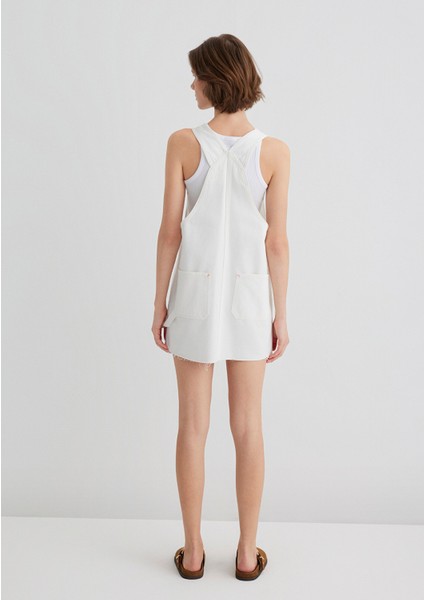 Iza Kırık Beyaz Jean Elbise 1310662-89835