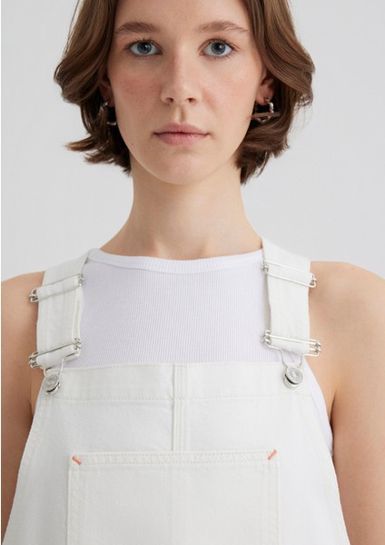 Iza Kırık Beyaz Jean Elbise 1310662-89835