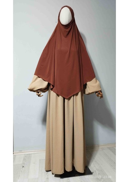 Maksi Boy Sandy Sufle Khimar Hazır Hijab Eşarp Bakır fiyatları