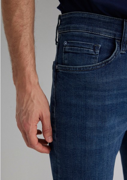 Brian Premium Blue Koyu Vintage Mavi Jean Şort 0418489817