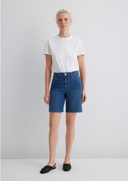 Eliana Casual Koyu Mavi Jean Şort 1411221-89749