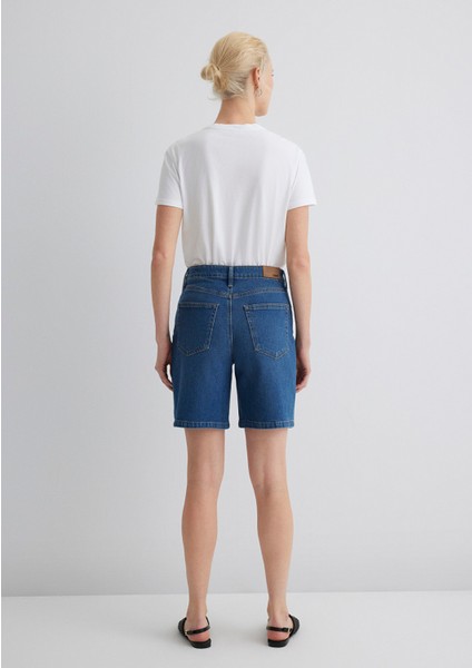 Eliana Casual Koyu Mavi Jean Şort 1411221-89749