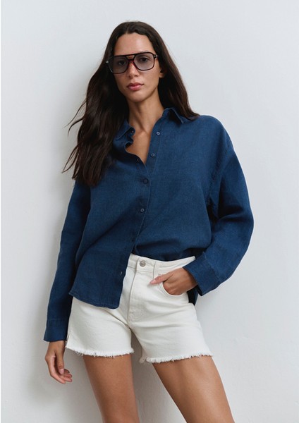 Heidi 90LAR Kırık Beyaz Jean Şort 1410057-90426