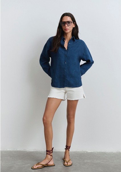 Heidi 90LAR Kırık Beyaz Jean Şort 1410057-90426