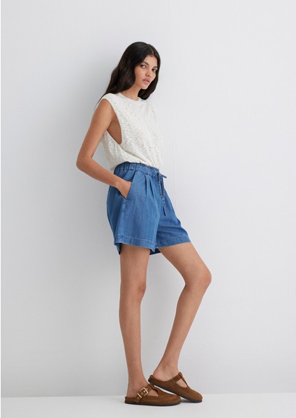 Penny Gold Klasik Indigo Mavisi Jean Şort 1410075-90104