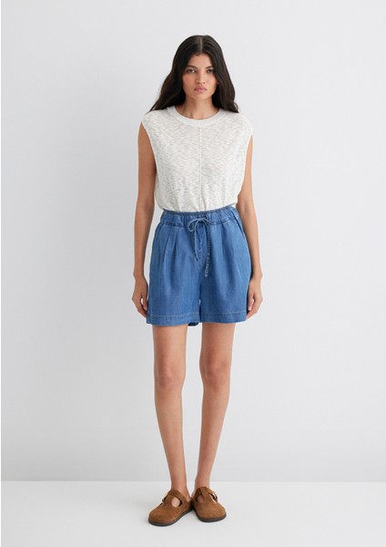 Penny Gold Klasik Indigo Mavisi Jean Şort 1410075-90104